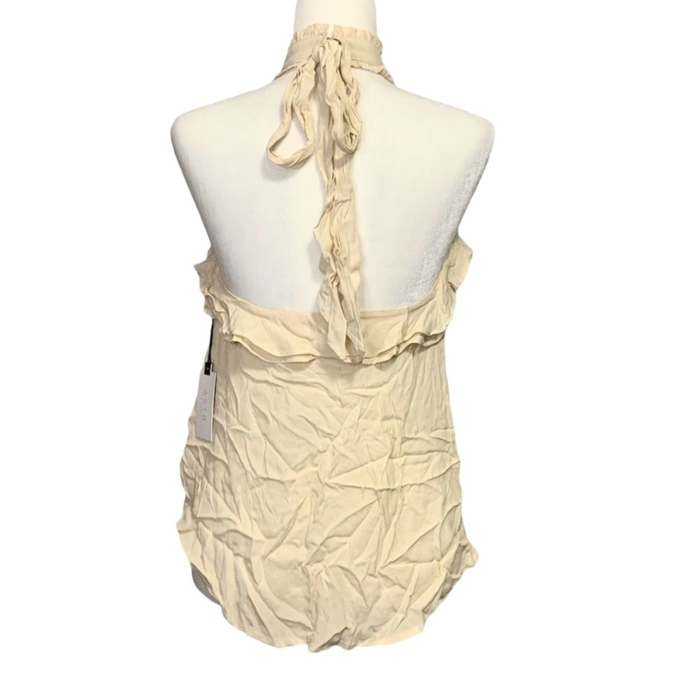 ASTR Cream Halter Ruffle Keyhole Camisole Top - Picture 2 of 8